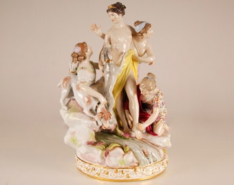 Antique Sevres porcelain figural group Bathing Diana by Louis Simon Boizot for Sevres