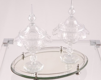 Antique Sterling Silver Tray Mirrored Surtout de Table 19th Century Victorian Tableware