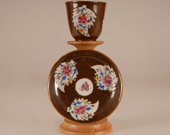 Chinese Porcelain Famille Rose Tea Bowl & Saucer Batavian Ware 18th Century