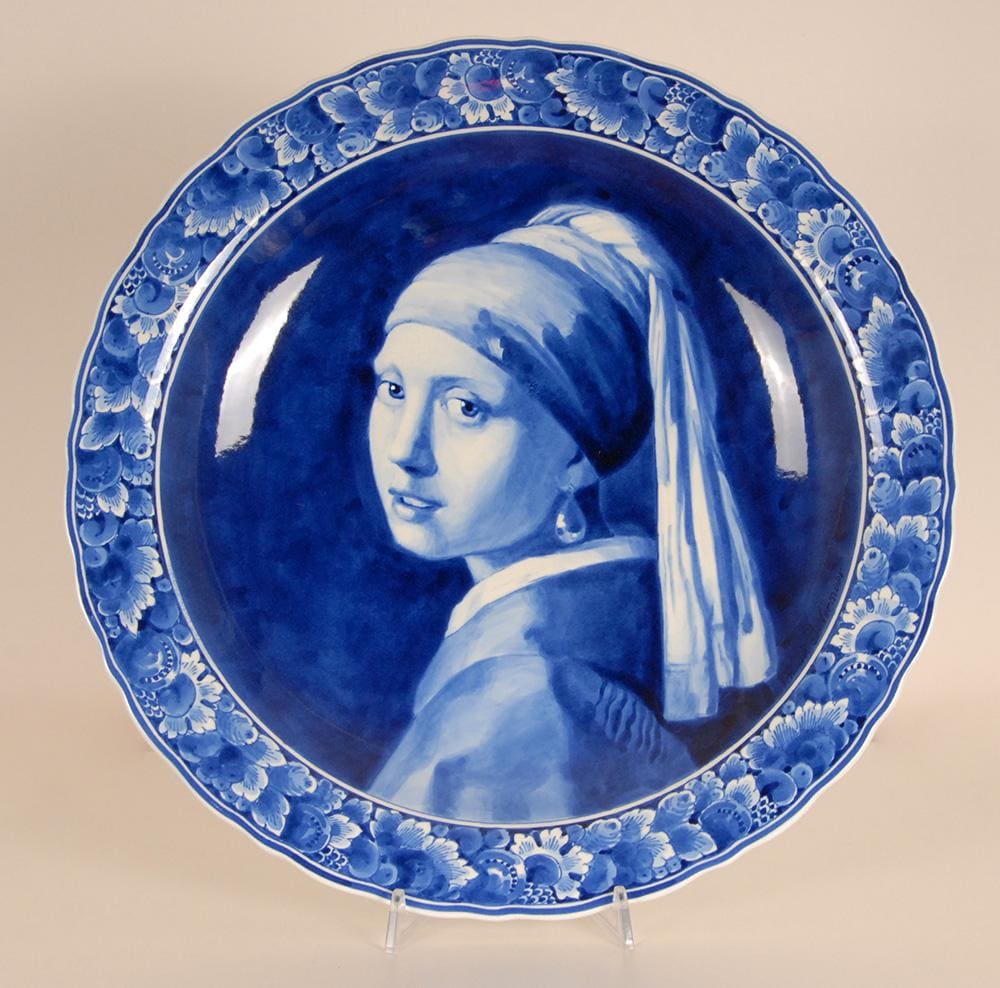Delftware 真珠の耳飾りの少女 プレート Royal Delft Plate Girl with the Pearl after Johannes Vermeer