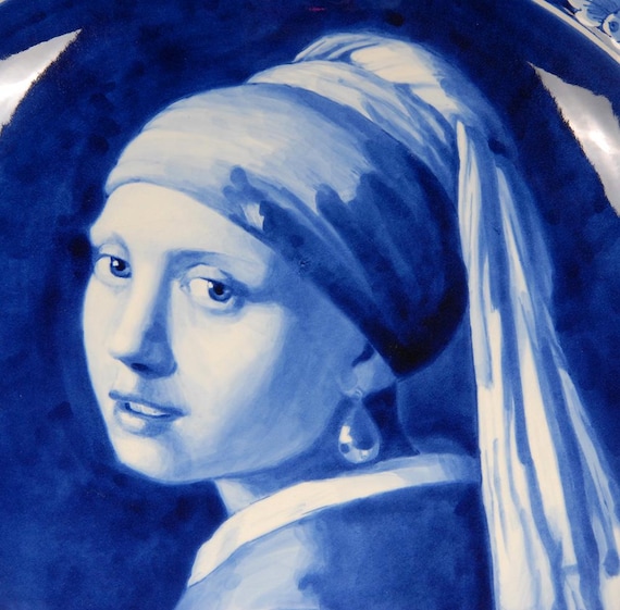Delftware 真珠の耳飾りの少女 プレート Royal Delft Plate Girl with the Pearl after Johannes Vermeer