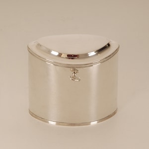 Antique Georgian Sterling Silver tea caddy box Napoleonic casket empire 1800s