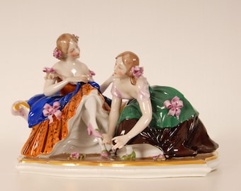 Dresden Porcelain Figurine German Porcelain group ballerina Volkstedt