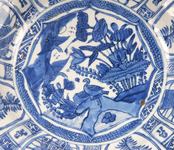 アンティーク 明王朝磁器 皿 アンティーク中国明代磁器皿 17 世紀 青と白 - Etsy 日本