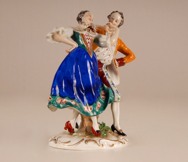 Vintage German porcelain figurine dancing couple Marked Etsy