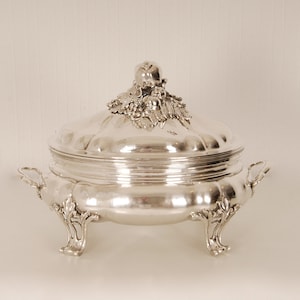 18th Century Italian Sterling Silver Tureen Antique Tableware Rococo