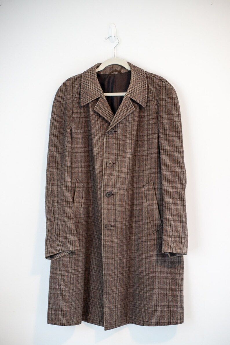 Sherlock Holmes Coat 1950s Plaid Trench MENS Vintage Coat | Etsy