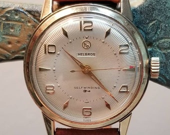 Helsbro Watch Vintage, Mint condition, self-winding, superb dial red tip second hand