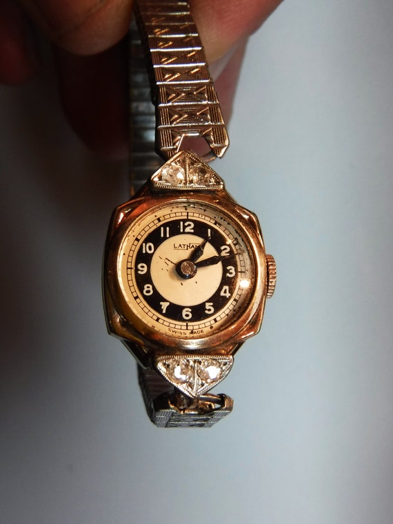 SUPER SALE Latham Art Deco Ladies watch, RARE 4 l… - image 1