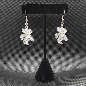 Wisconsin Badgers Bucky Earrings, Silver Finish, Go Badgers, Badgers Jewelry, Wisconsin Badgers, Badger Earrings, Wisconsin Badger Earrings