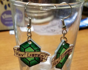 Ha! Hör zu! Rupee Ohrringe, Rupee, Navi, Legend Of Zelda, Zelda Ohrringe, Ohrringe, Cosplay, Cosplay Ohrringe, Zelda, Schmuck