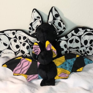 Jack Skellington Inspired Bat, Bat Plushie, Birthday, Halloween, Christmas, Girl, Boy, Man, Woman, Cuddle Buddy, Bat, Handmade with Love