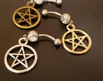Pentagram Belly Ring, Protection Belly Ring, Pentagram, Belly Ring, Body Jewelry, Witchcraft, Witch Jewelry, Witch, Beautiful Jewelry