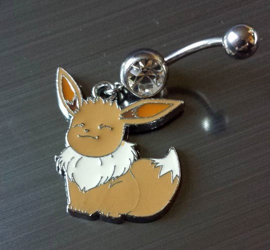 Pokemon Happy Eevee Belly Ring, Pokemon Jewelry, Pokemon, Cute Jewelry,  Cosplay Jewelry, Eevee, Eevee Jewelry, Jewelry, Christmas,Belly Ring