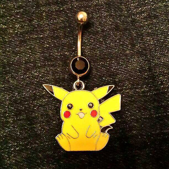 Pokemon Pikachu Belly Ring Surgical Steel Pokemon Happy Pikachu Belly Ring Pikachu Belly Ring Pokemon Belly Ring Navel Ring