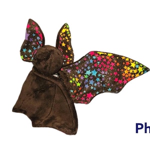 Rainbow Star Bat, Pride Bat, Rainbow Pride, Rainbow Bat, LQBTQ, Gay Bat, Sparkle Bat, Rainbow Sparkle Bat, Bat Plushie, Pride Month, Plushie