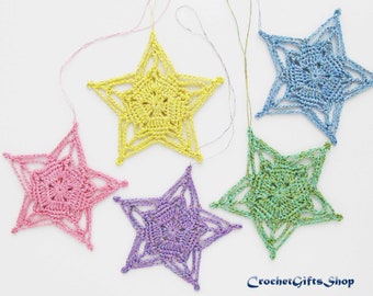 Crochet PATTERNS Christmas Star Ornaments PDF Pattern xmas | Etsy