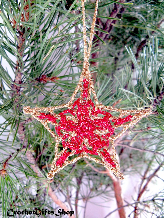 Star Crochet Pattern Ornaments Christmas Decoration Home Decor Etsy