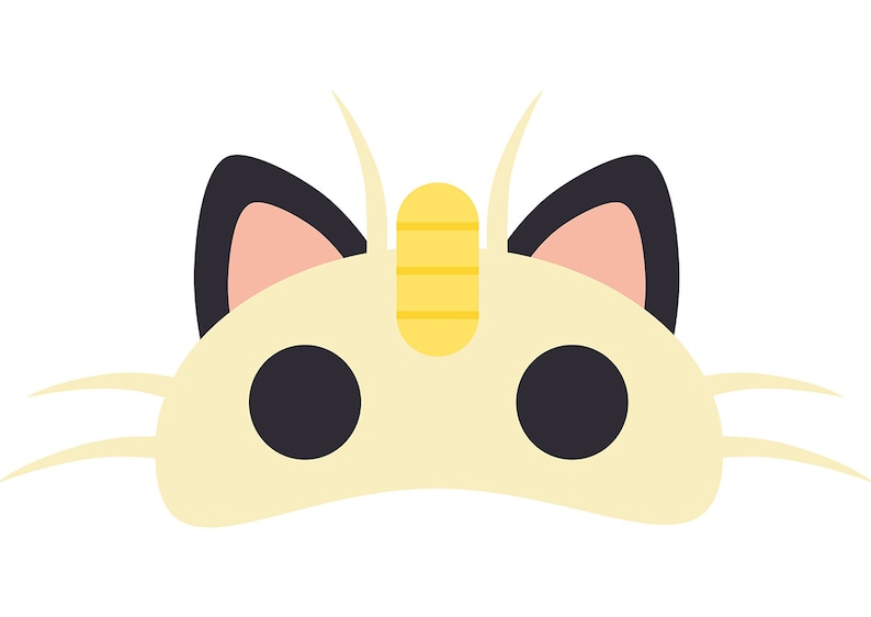Meowth (Pokemon) Printable Mask image relating to Pokemon Mask Printable titled Meowth (Pokemon) Printable Mask