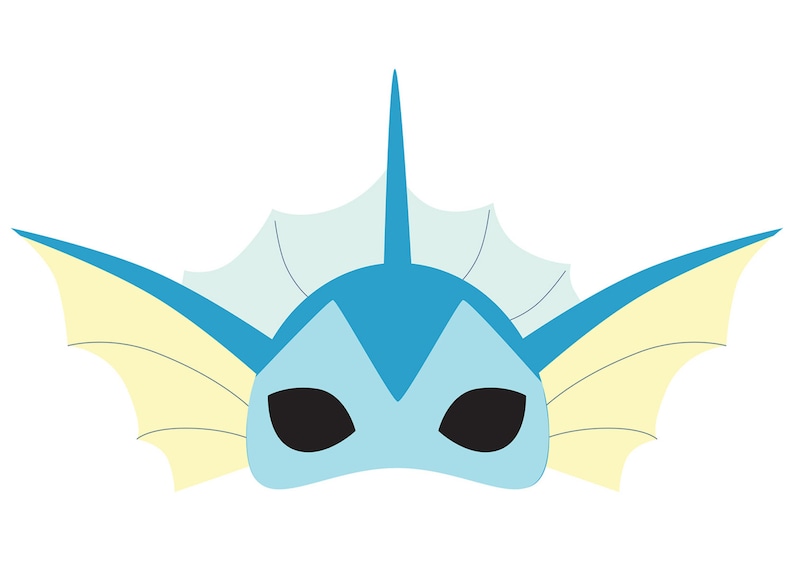 Vaporeon (Pokemon) Printable Mask image relating to Pokemon Mask Printable identified as Vaporeon (Pokemon) Printable Mask