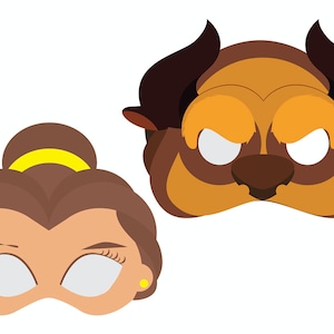 Beauty and the Beast PRINTABLE Mask (Digital Download)