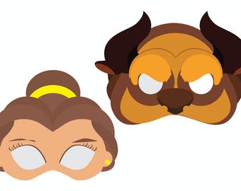Beauty and the Beast PRINTABLE Mask (Digital Download)