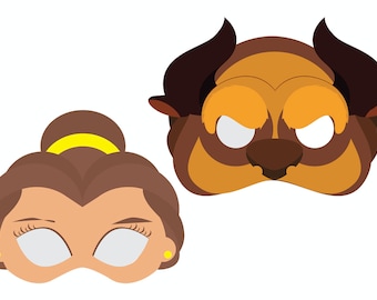 Beauty and the Beast PRINTABLE Mask (Digital Download)