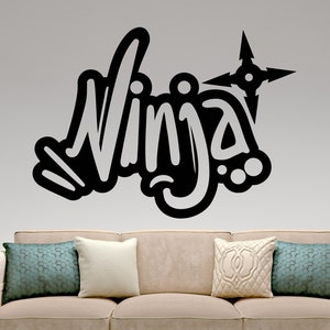 Ninja Sign Wall Decal Vinyl Sticker Japanese Warrior Samurai Fighting Martial Fight Art Home Interior Decorations Kids Boys Room Decor 7ninz