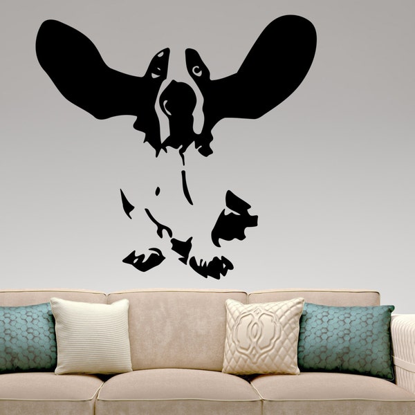 Basset Hound Vinyl Decal Pet Puppy Dog Wall Sticker Animal Art Home Interior Decorations Living Room Bedroom Grooming Salon Decor 7epqro
