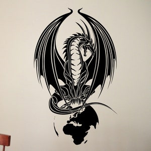 Dragon Wall Decal Vinyl Sticker Home Wall Art Living Room Bedroom Decor Mural Removable Poster Stencil Print Gift 2drzz
