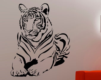 Tiger Wandtattoo Wild Vinyl Sticker Wildkatze Tier Home Wandkunst Kinderzimmer Wandkunst Wohnzimmer Dekor Wasserfest Sticker Poster 1egrtk