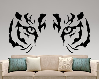 Tiger Wall Sticker Vinyl Decal Predator Wild Cats Decor Tiger Face Wall Art Bedroom Decal Waterproof Mural Poster 5egrtk