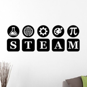 DAMPF Wandtattoo Vinyl Aufkleber Wissenschaft Technik Ingenieurskunst Mathematik Zeichen Lab Schule Mathe Klassenzimmer Dekor Poster Lehrer Geschenk 41qz