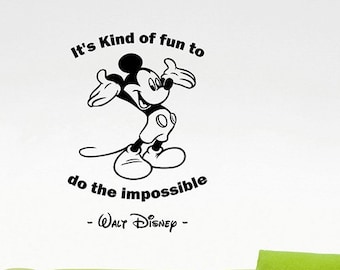 It's Kind Of Fun Walt Disney Inspiration Zitat Wand Aufkleber Micky Maus Vinyl Aufkleber Spruch Home Interior Dekorationen Kunst Kinder Dekor 23qz