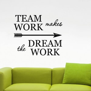 Teamwork Makes Dreamwork Quote Wall Sticker Work Success Business Saying Vinyl Decal Art Interior Leader Company Cabinet Office Decor 39qz image 1