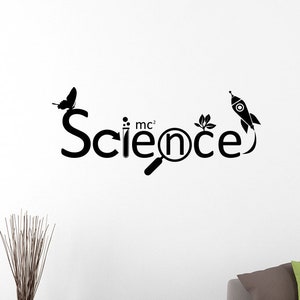 Science Wall Decal Vinyl Sticker Science Lab Sign Study Learn Education Wall Art Stem Teacher Gift School Classroom Decor Poster Logo 9qz