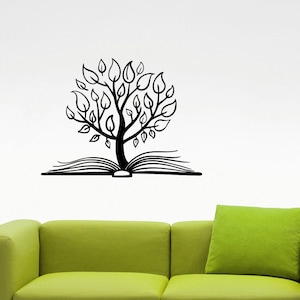 Tree Book Wall Sticker Library Learn Education vinilo Calcomanía Hogar Decoraciones Interiores Estudio Escuela de Artes Niños Aula Decor 2bkz