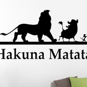 Hakuna Matata Wall Decal Vinyl Sticker Lion Poster Home Interior Design Kids Room Playroom Decor Wall Art Removable Sticker Sign 1eyhn