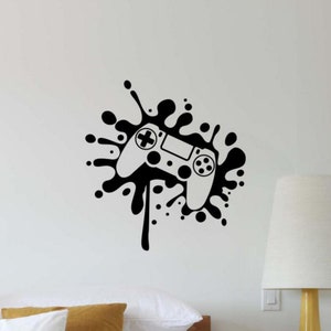 Gamer Controller Wall Decal Vinyl Sticker Gaming Room Decor Game Wall Art Gamepad Poster Gamer Gift Logo Sign Self Adhesive 2659