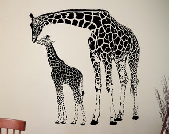 Giraffe Family Wall Decal Animal Vinyl Sticker Living Room Decor Nursery Design Jungle Wall Art 5eajer