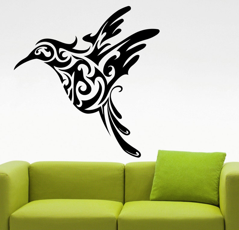 Hummingbird Wall Decal Bird Stickers Animal Decals Living Room Etsy