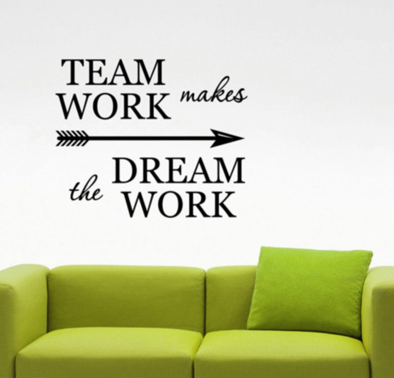 Teamwork Makes Dreamwork Quote Wall Sticker Work Success Business Saying Vinyl Decal Art Interior Leader Company Cabinet Office Decor 39qz image 1