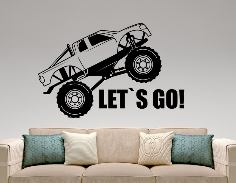 Monster Truck Wall Decal Car Stickers Home Interior Design Living Room Decor Teen Art Custom Decals Waterproof 6mrz