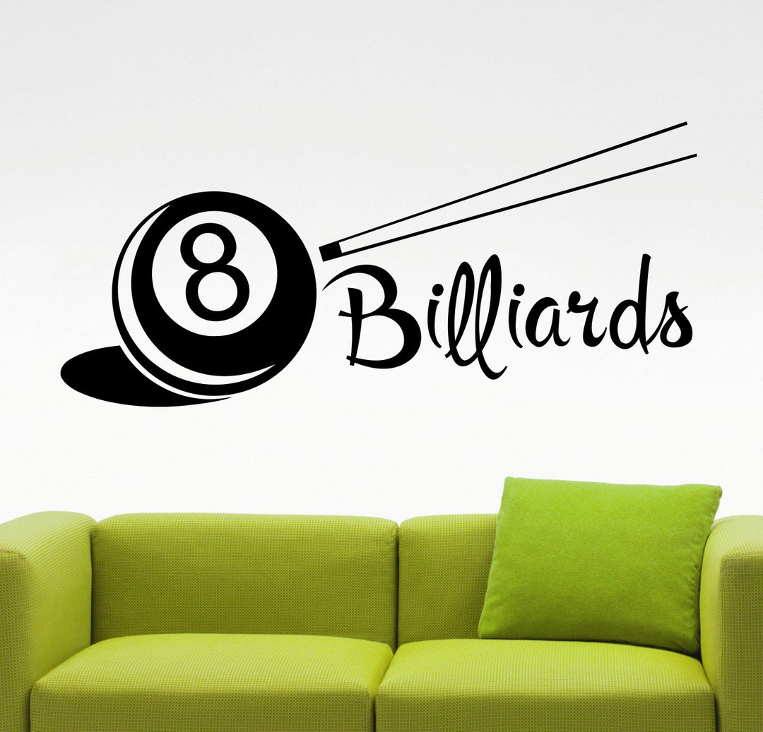 Billiard Wall Decal Billiards Decor Walls Game Stickers Home Etsy