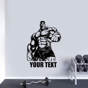 Bodybuilder Wall Decal Vinyl Sticker Personalized Gym Decor Quote Custom Fitness Wall Art Workout Poster Gift Self Adhesive Stencil 2683