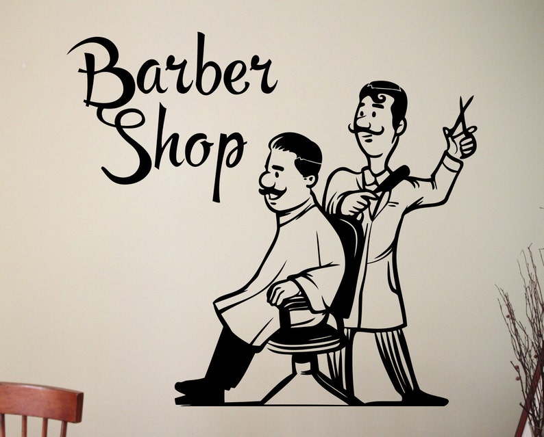 Barber Shop Wall Fryzjer Winylu Naklejki Naklejki Fryzjerskie Etsy