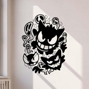 Gengar Wall Decal Vinyl Sticker Wall Decor Wall Art Nursery Kids Room Poster Gift Stencil Sign Self Adhesive Decal 3879