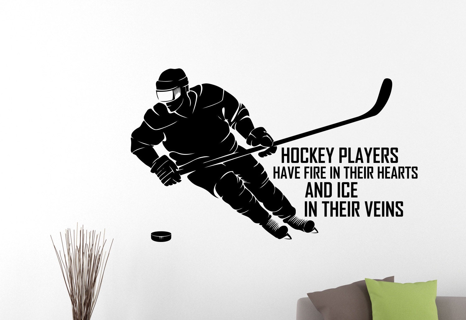 Motivational Wall Decal Hockey Player Vinyl Sticker NHL Sports Etsy