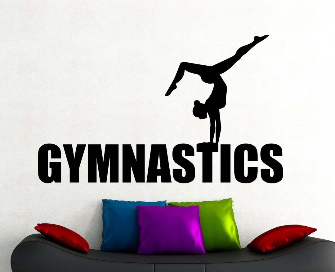 Gymnastics Wall Decal Sport Fitness Stickers Home Interior Living Room
