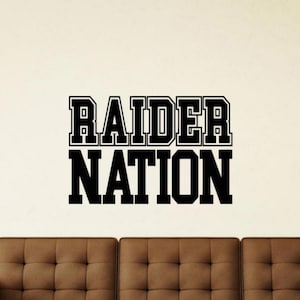 Raider Nation Wandtattoo Vinyl Aufkleber Football Raider Maskottchen Dekor Wand Kunst Poster Geschenk Team Logo Schild Selbstklebender Aufkleber Schablone 2706